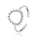 Anillo retro de acero de titanio con girasol, anillo de moda ajustable con apertura