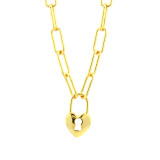 Collar con colgante chapado en oro de 18 quilates con cerradura en forma de corazón de estilo moderno