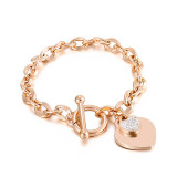 Joyería de acero inoxidable con forma de corazón europeo y americano, joyería de tendencia con personalidad, pulsera con hebilla OT