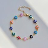 Moda Ojo Cobre Esmalte Chapado Incrustaciones Resina Pulseras 1 Pieza