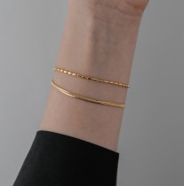 Pulseras De Chapado De Acero De Titanio Geométricas De Moda 1 Pieza