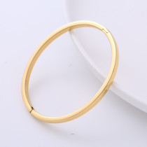 Estilo simple Color sólido Acero inoxidable Brazalete chapado en oro 1 pieza