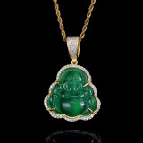 1 pieza de collar con colgante de ópalo con incrustaciones de cobre de Buda Maitreya de estilo Simple
