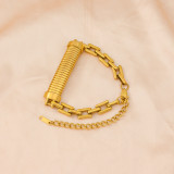 Collar de pulseras de cadena con revestimiento de acero de titanio, acero inoxidable, color sólido, estilo simple