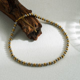Collar chapado en oro de 18 quilates de acero inoxidable de color sólido de estilo simple estilo IG