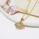 Collar con colgante de circonita con incrustaciones de cobre y ojo del diablo, 1 pieza