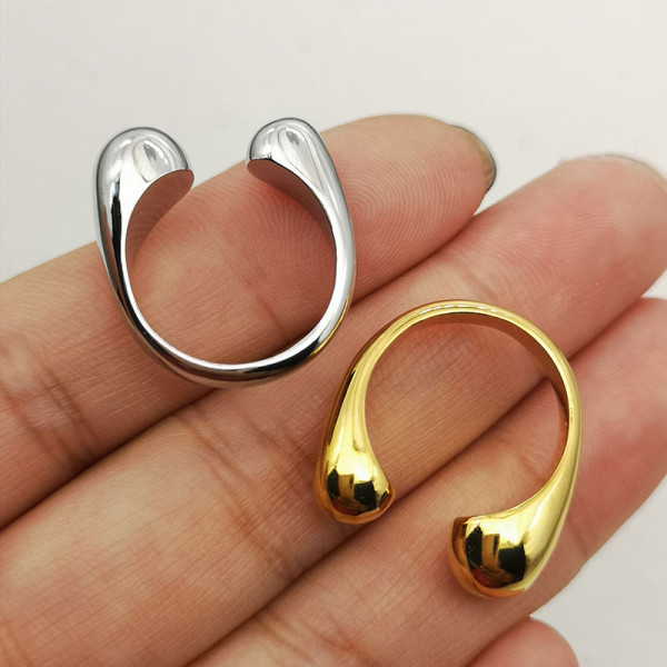 Anillo Abierto Con Chapado De Latón Geométrico De Moda