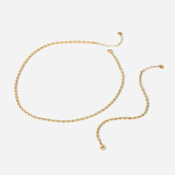 Collar de mujer de acero inoxidable de oro de 14 quilates con cuentas ovaladas de nueva moda al por mayor