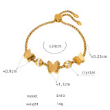 E410-Gold Cross Bracelet-24cm #14
