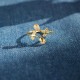Anillos De Circón Con Incrustaciones De Cobre Y Flor Rosa De Moda 1 Pieza