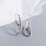 Pendientes De Cobre Entrelazados Cuadrados Geométricos De Moda
