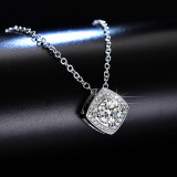 Collar de diamantes de imitación artificiales con incrustaciones de cobre geométrico brillante