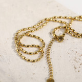 Colgante de collar chapado en oro de 18K chapado en esmalte de acero inoxidable constelación de estilo Simple Retro