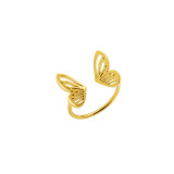 Anillo de acero de titanio con anillo de mariposa hueco de moda europea y americana