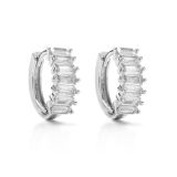 1 par de aretes de circón con incrustaciones de cobre cuadrados de estilo simple