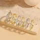 Anillos abiertos chapados en oro de 14 quilates con incrustaciones de cobre y nudo de arco de hojas brillantes