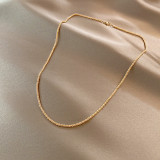 Collar de diamantes de imitación con incrustaciones de cobre de color sólido de estilo simple de 1 pieza