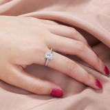 Anillo abierto Chapado en plata con incrustaciones de cobre, rectangular, estilo Simple, 1 pieza
