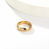 Anillo liso brillante de acero titanio con círculo de moda simple