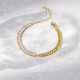 Pulseras de cobre cuadradas de moda Pulseras de cobre con circón chapado en oro 1 pieza