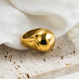 Anillos chapados en oro de 18 quilates con revestimiento de acero inoxidable geométrico de estilo simple de IG