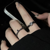 Anillo XINGX de circón Irregular para mujer, anillo abierto doble de alto sentido, estilo frío personalizado oscuro, Retro, asequible, de lujo