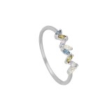 Anillos de circón con incrustaciones de cobre con nudo de lazo de estilo simple