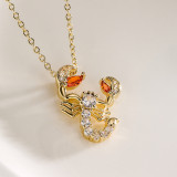 Collar con colgante de circonita con incrustaciones de cobre de abeja retro de 1 pieza
