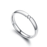 Venta al por mayor de joyería de anillos de circón individual de pareja de acero de titanio