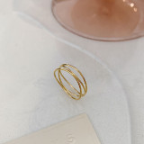 Anillos chapados en oro de titanio con revestimiento de acero de color sólido de estilo simple