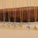 Collar chapado en oro blanco chapado en oro de 14 quilates con incrustaciones de cobre y serpiente de delfín de viaje de estilo simple