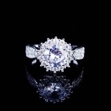 Exquisito anillo de circón con microincrustaciones de Gypsophila, accesorios de anillo de boda de moda