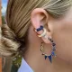 1 pieza Clips de oreja de circón con incrustaciones de cobre en forma de C retro