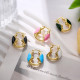 Pendientes de cobre esmaltados en forma de U de estilo moderno de 1 pieza