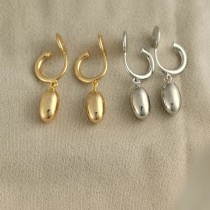 1 par de orejeras de cobre con revestimiento geométrico de estilo coreano