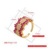 Micro ajuste anillo apertura ajustable Multicolor recorte diamante transfronterizo DIY adornos accesorios Vj217