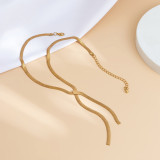 Collar de cadena de cobre en forma de V de estilo simple