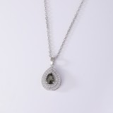 Colgante de collar de circonio de cobre con gotas de agua de estilo simple retro a granel
