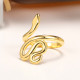 Anillo abierto de latón con forma de serpiente de moda de 1 pieza