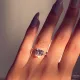 Anillos de circón con incrustaciones de cobre en forma de corazón de estilo simple