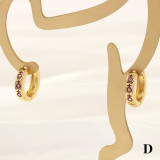 1 par de pendientes de aro chapados en oro de 18 quilates con forma de corazón y pentagrama de estilo Retro y esmaltado