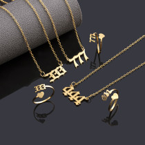 Conjunto de joyería ahuecada de acero inoxidable con número de estilo simple de estilo francés