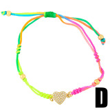 Pulsera Mujer Bohemio Nicho Tejido Madonna Abeja Corazón Arco Iris Pulsera De Cuerda De Mano