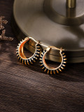 Pendientes de aro chapados en cobre circulares de moda 1 par
