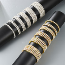 Pulsera de chakra de diamantes de imitación con incrustaciones de cobre de color sólido de estilo simple