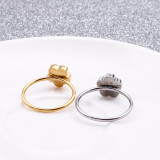 Weidecatur, anillo de acero de titanio y circonio en forma de flor Simple a la moda de estilo coreano, anillo pequeño de comercio exterior para mujer, venta al por mayor