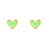 Pendientes chapados en cobre con forma de corazón a la moda, 1 par