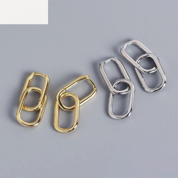 Pendientes De Cobre Entrelazados Cuadrados Geométricos De Moda