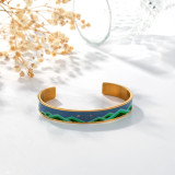 Brazalete plateado oro simple lindo del acero inoxidable de los pescados de la flor del estilo en bulto