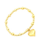 El encanto de cobre simple de la forma del corazón de la letra del estilo plateó las pulseras plateadas oro 18K